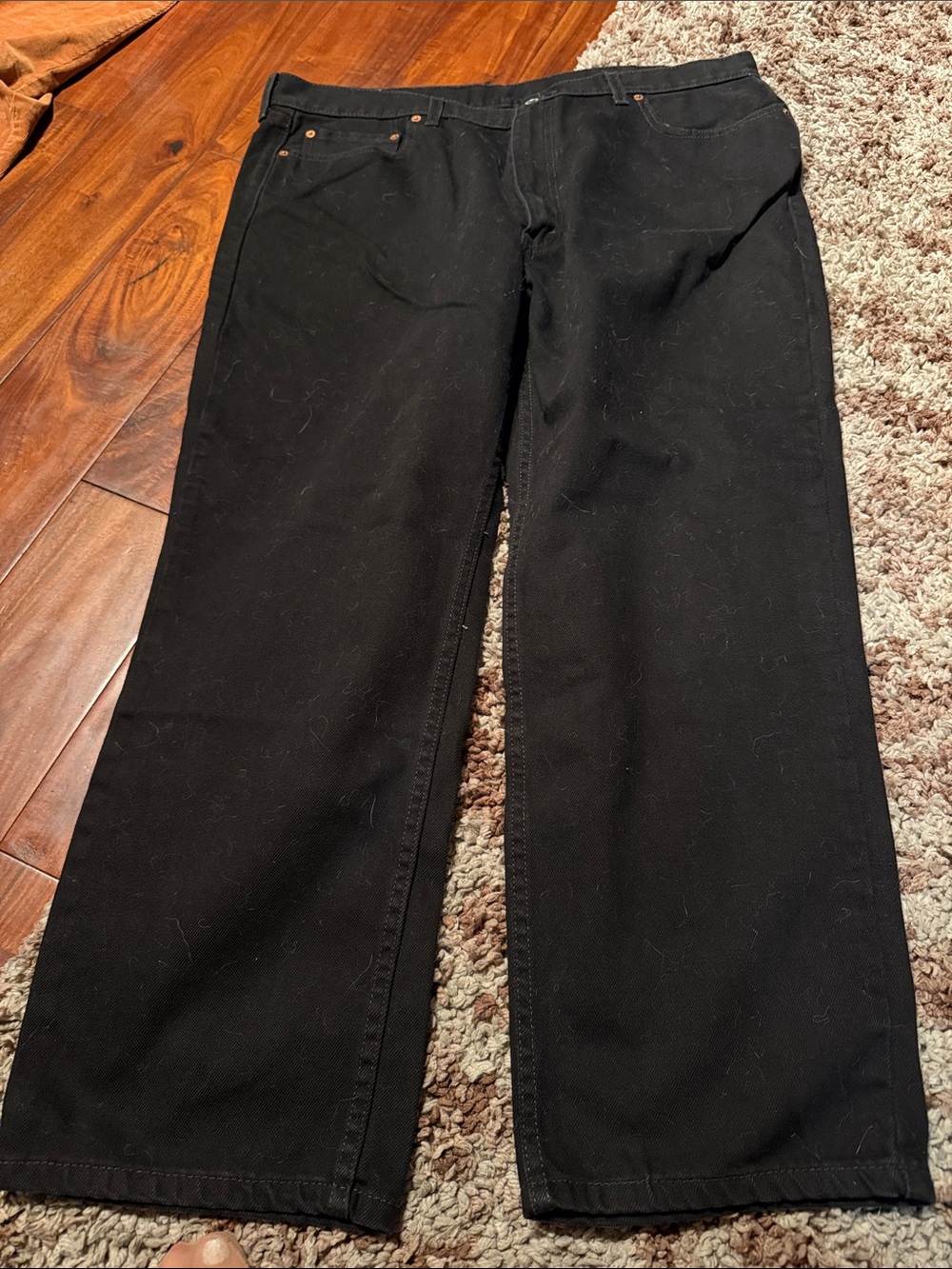 Levi's Men's Black Relaxed Straight Jeans big and tall size 42x29
